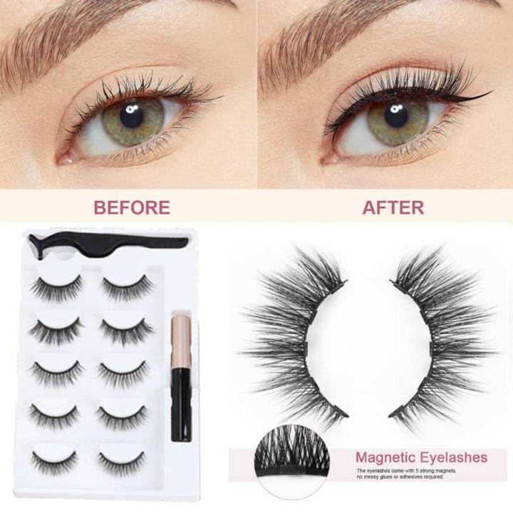 5 Pairs/set 3D Magnetic Eyelashes 3D Mink Lashes Magnetic Eye