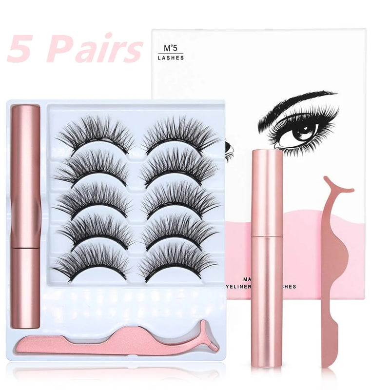 5 Pairs/set 3D Magnetic Eyelashes 3D Mink Lashes Magnetic Eye